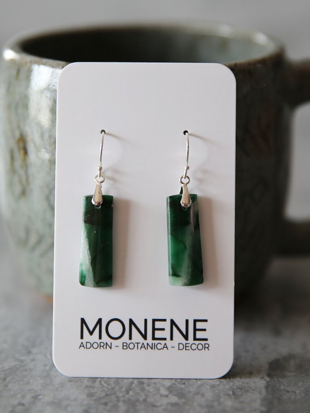 Jade and Sterling Handmade Earrings